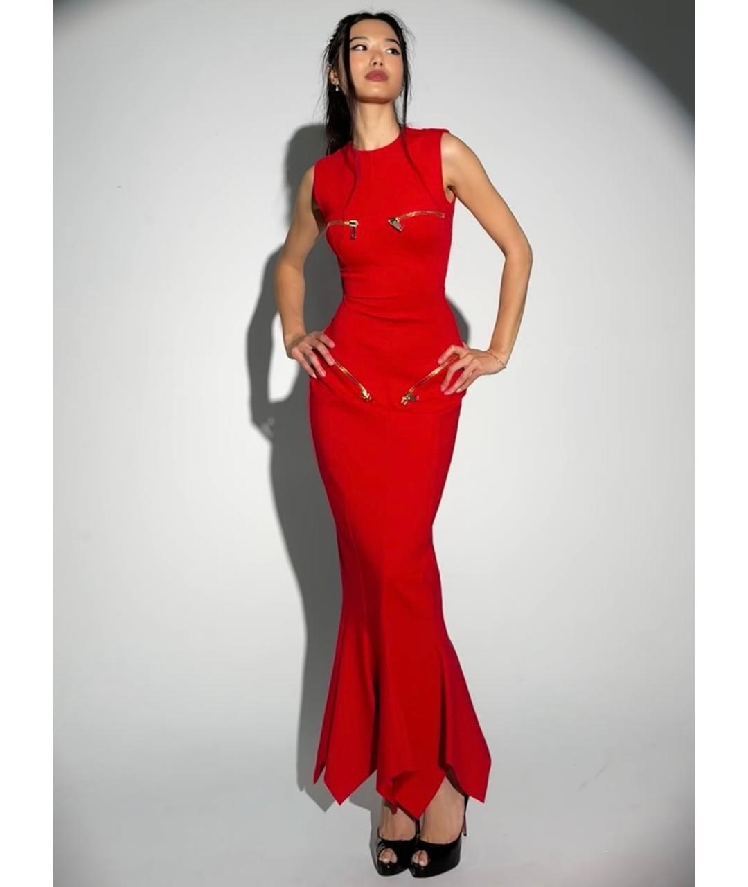 AREA Красное коктейльное платье, фото 2