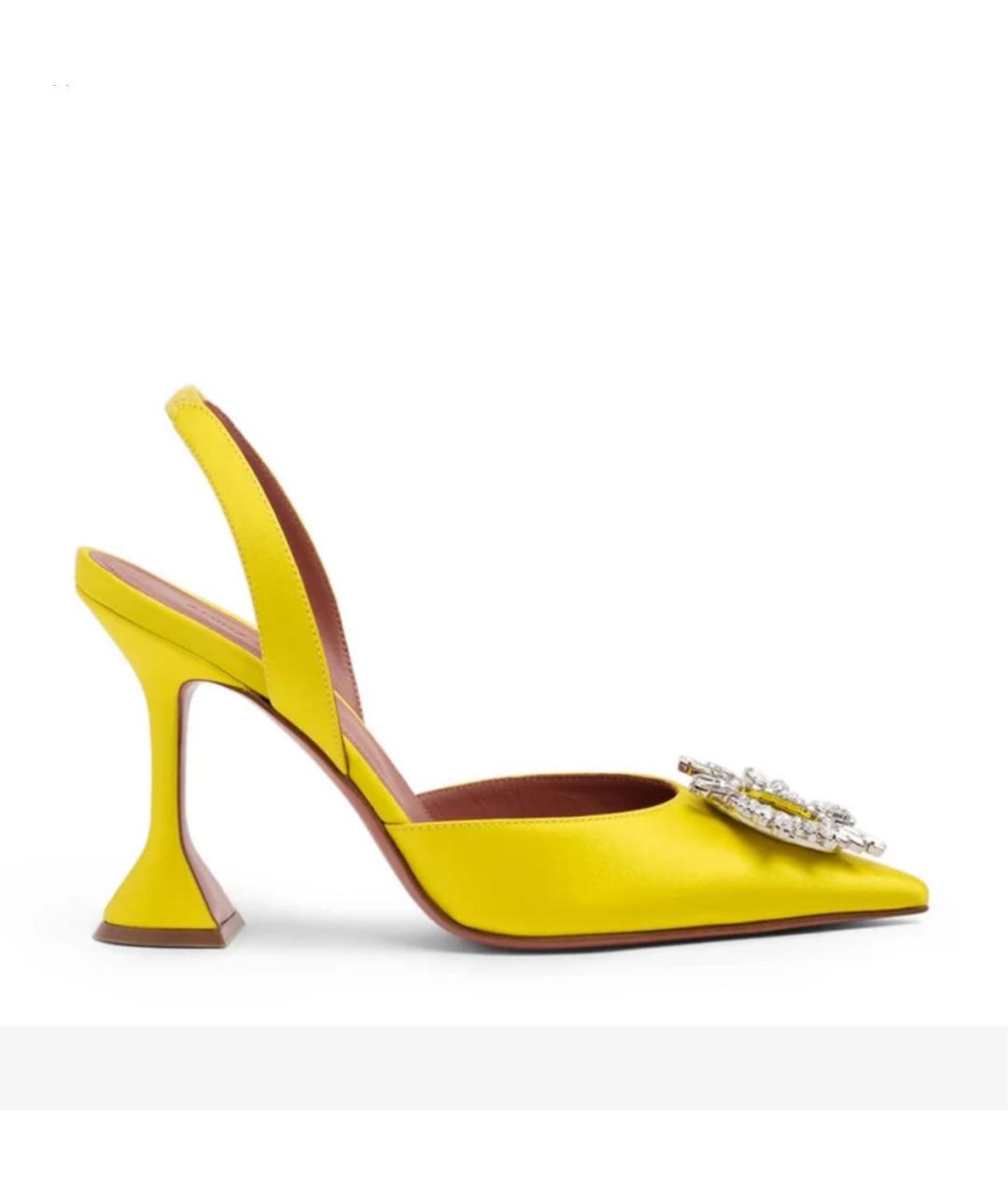 Amina Muaddi Желтые туфли, фото 7