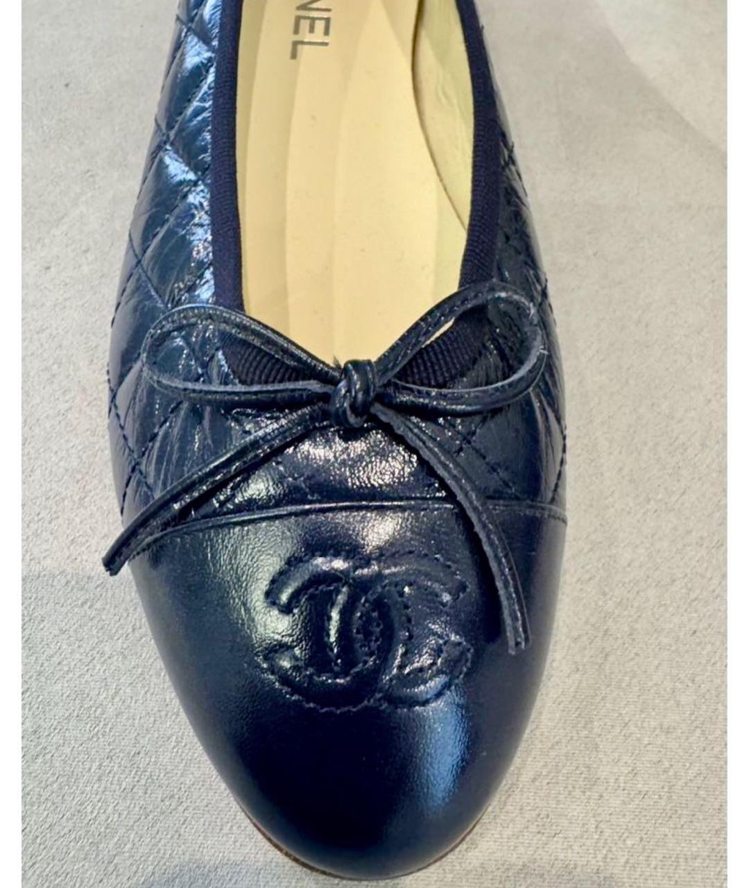 CHANEL Черные кожаные балетки, фото 3