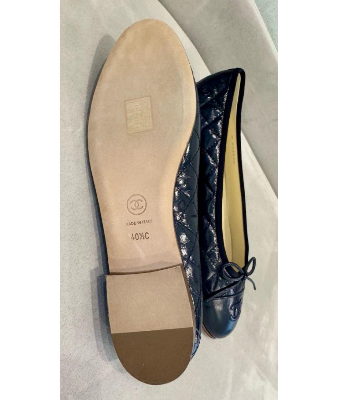 CHANEL Черные кожаные балетки, фото 4
