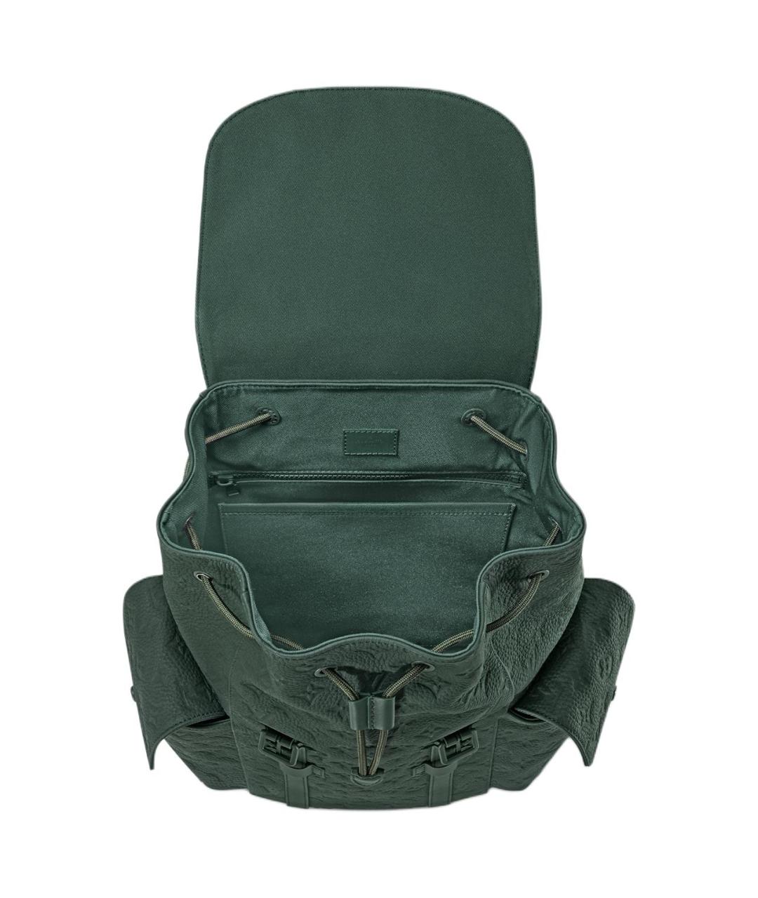 LOUIS VUITTON Зеленый кожаный рюкзак, фото 4