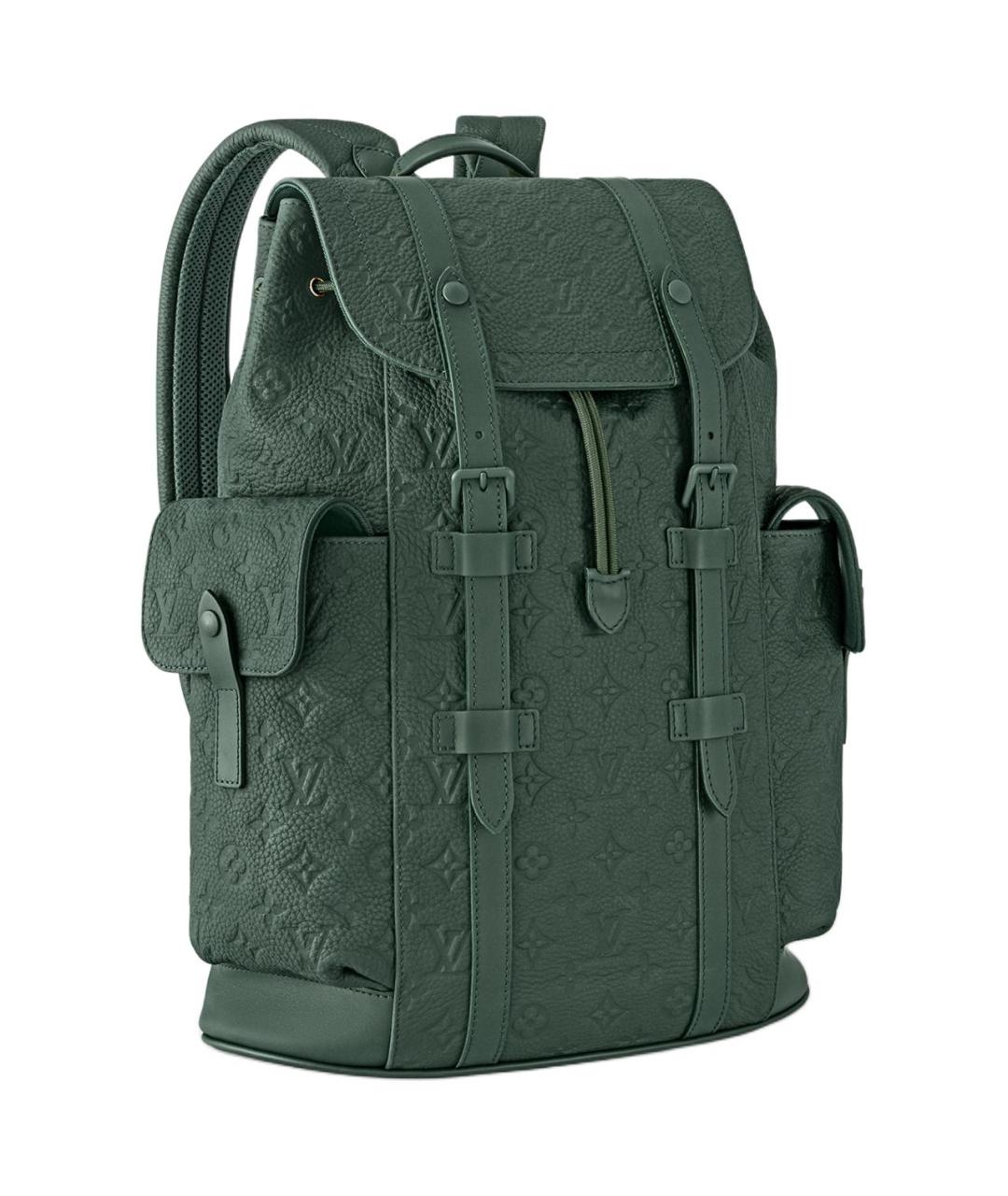 LOUIS VUITTON Зеленый кожаный рюкзак, фото 2