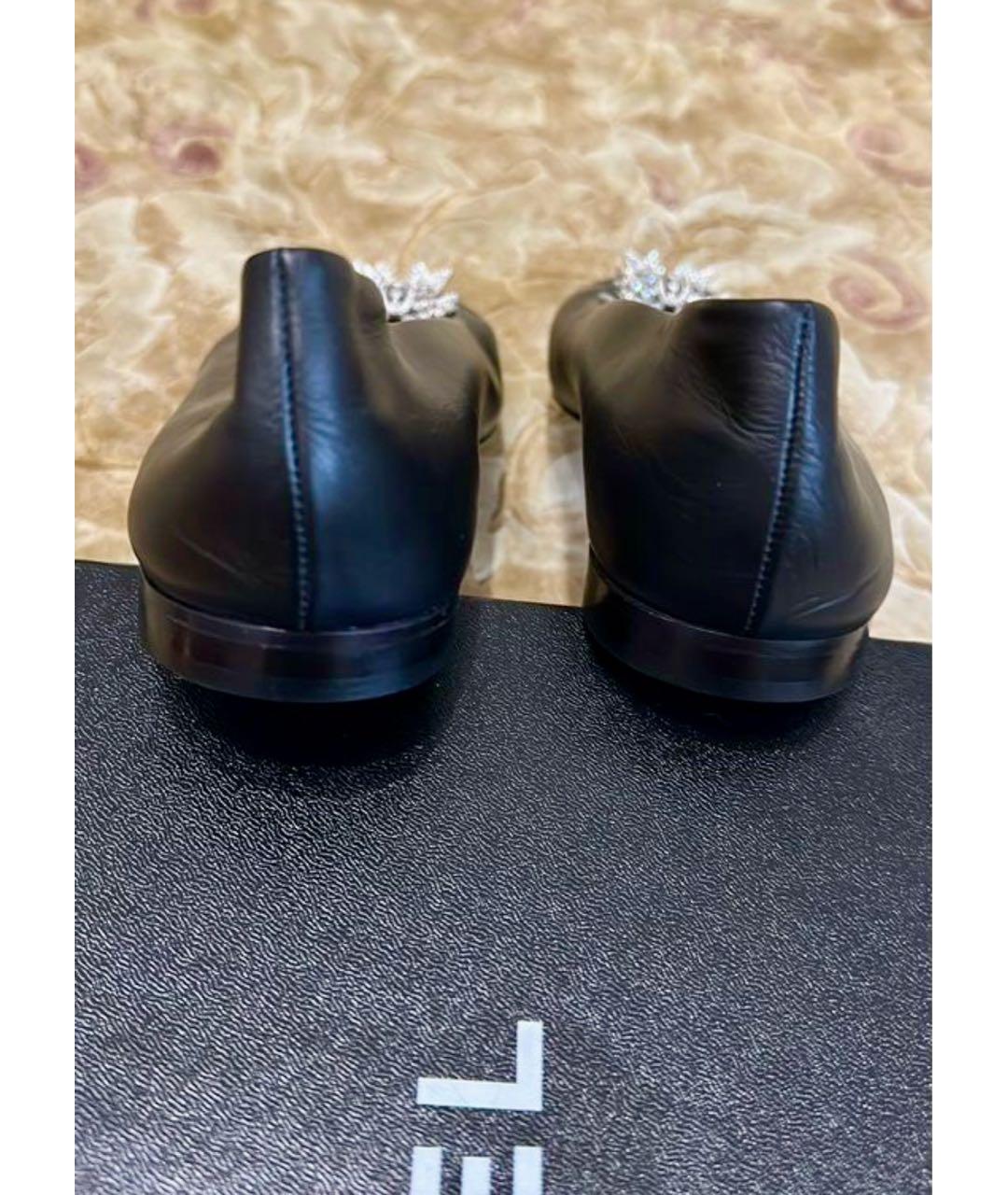 CHANEL Черные кожаные балетки, фото 6