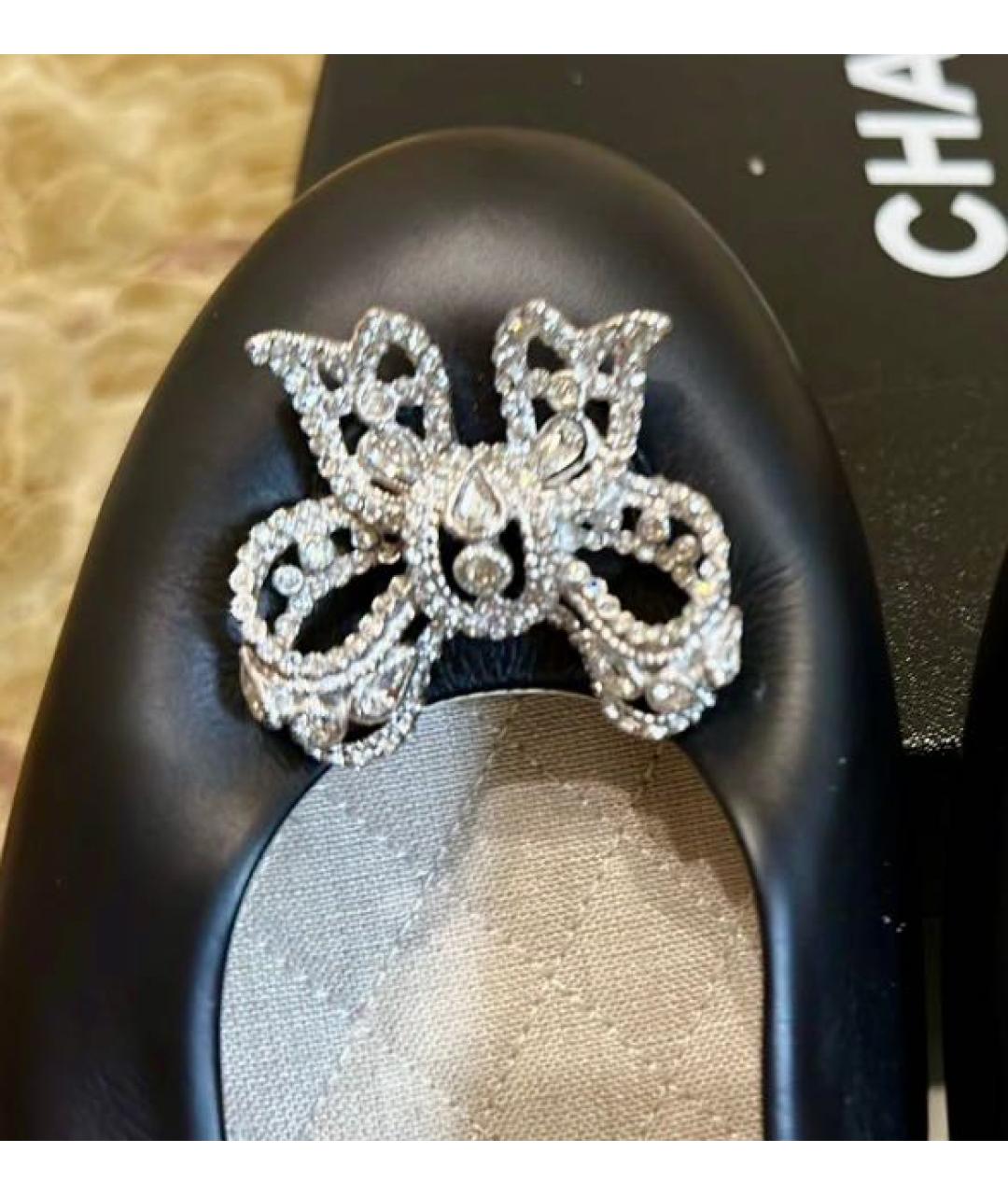 CHANEL Черные кожаные балетки, фото 4