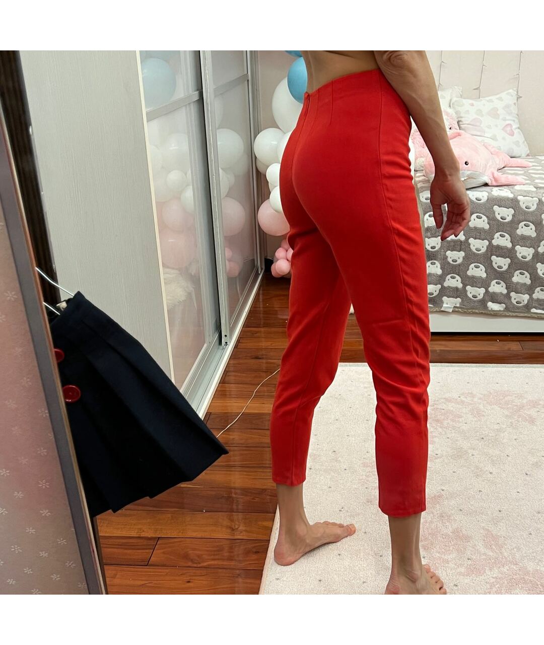 ALEXANDER MCQUEEN Красные хлопко-эластановые брюки узкие, фото 7