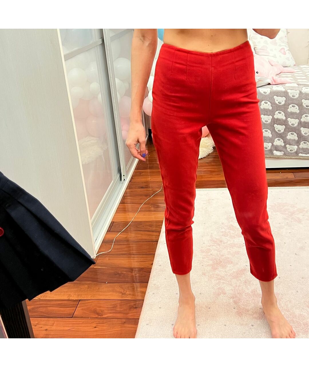 ALEXANDER MCQUEEN Красные хлопко-эластановые брюки узкие, фото 5