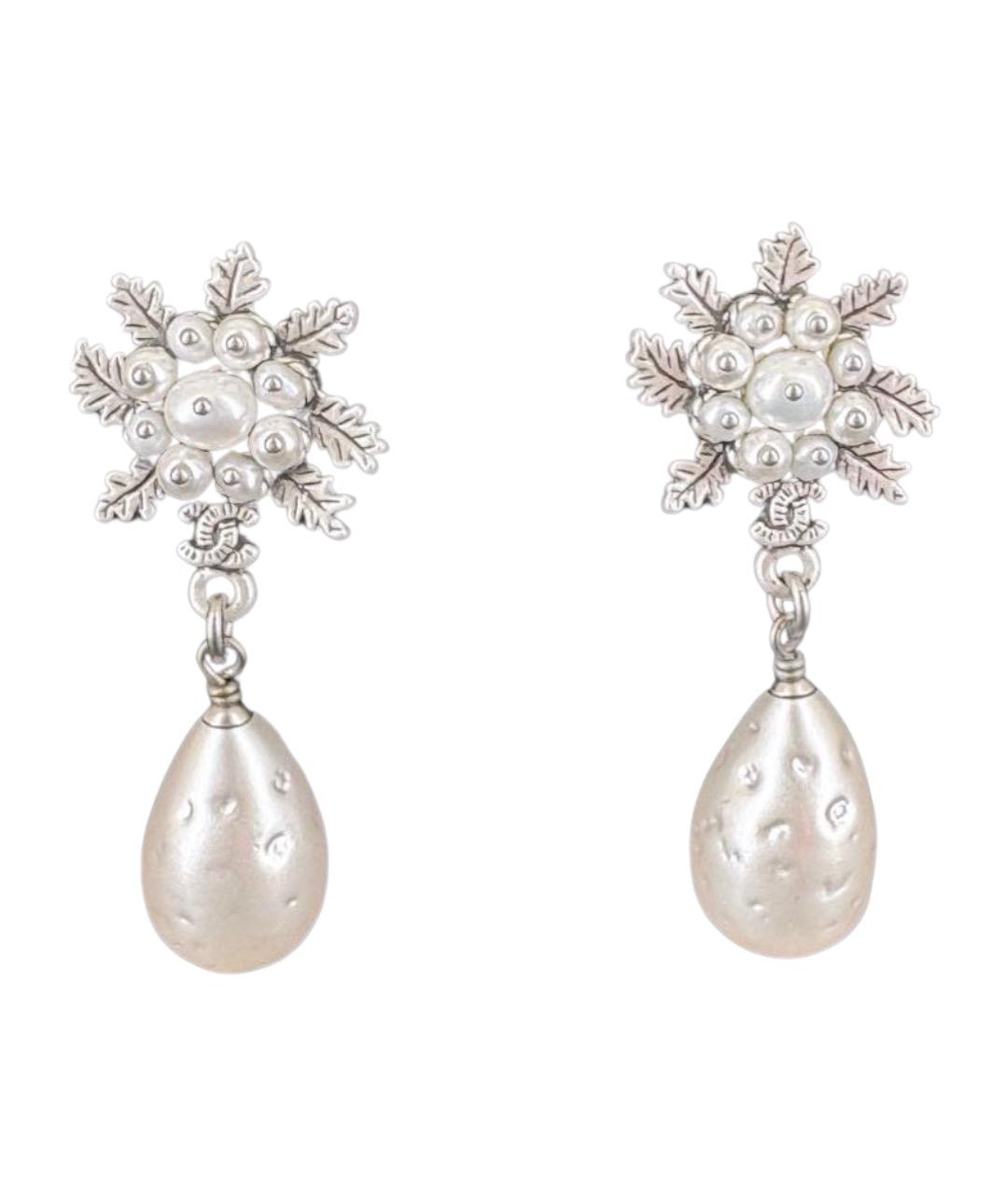 CHANEL Белые серьги, фото 1