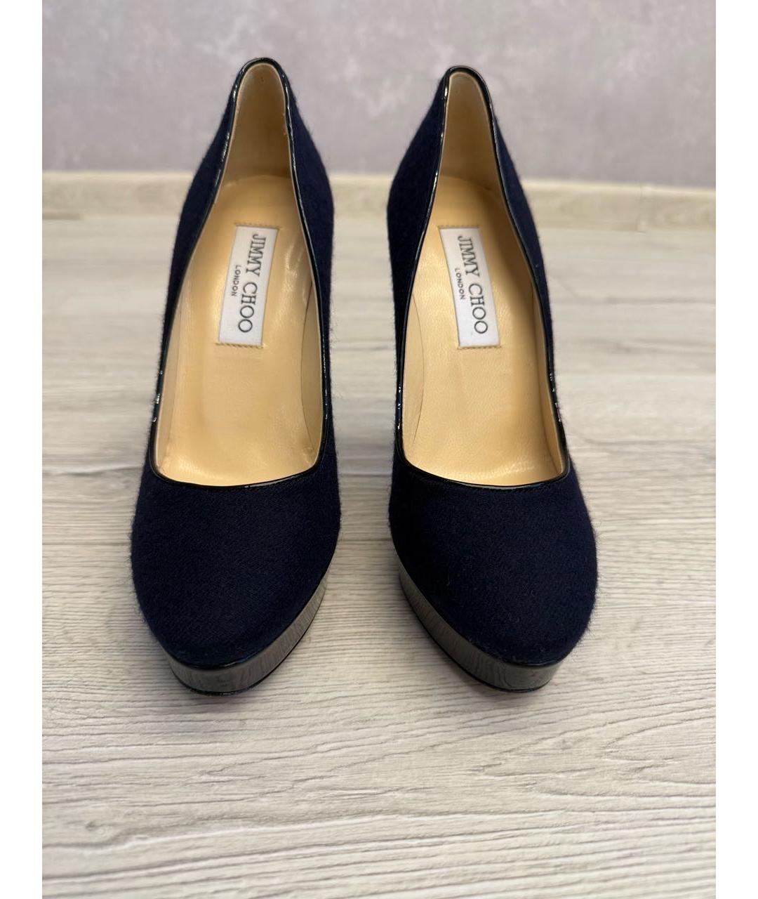 JIMMY CHOO Темно-синие текстильные туфли, фото 2