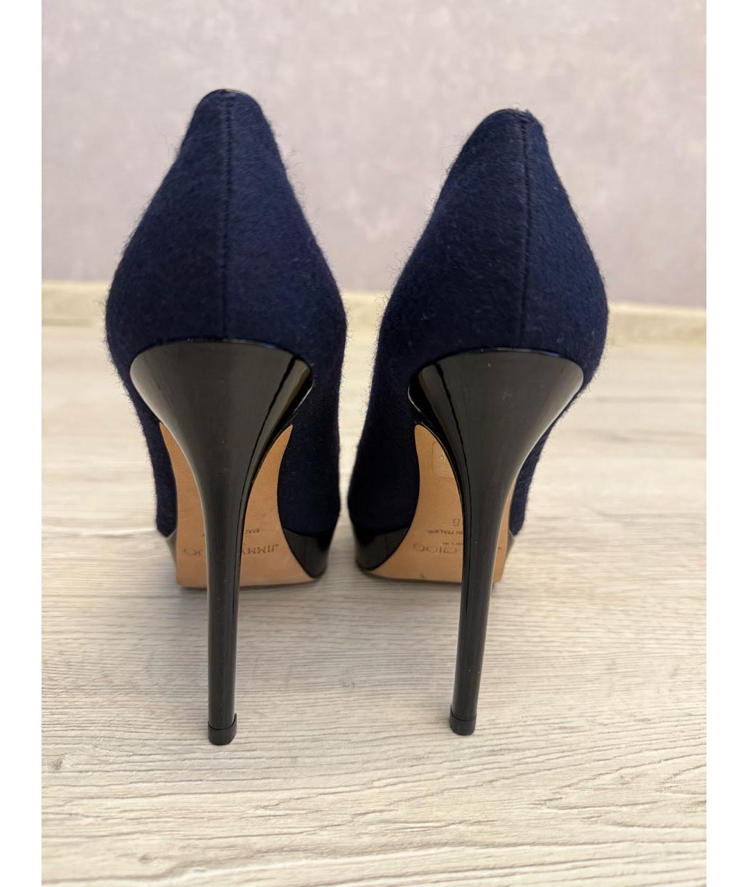 JIMMY CHOO Темно-синие текстильные туфли, фото 4