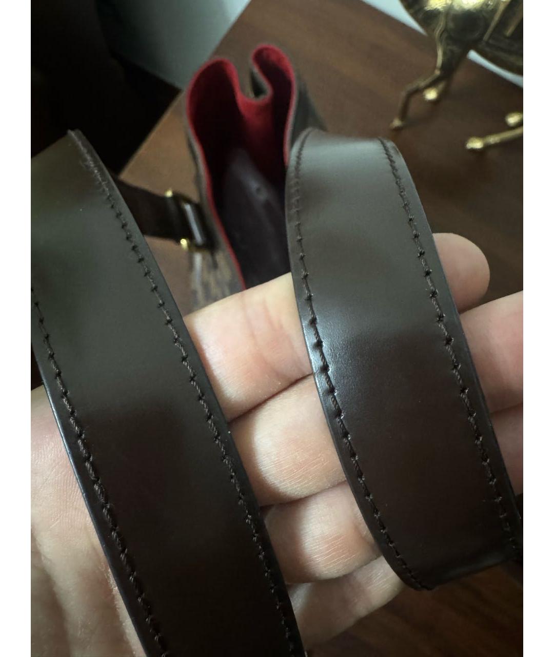 LOUIS VUITTON Коричневая кожаная сумка тоут, фото 4
