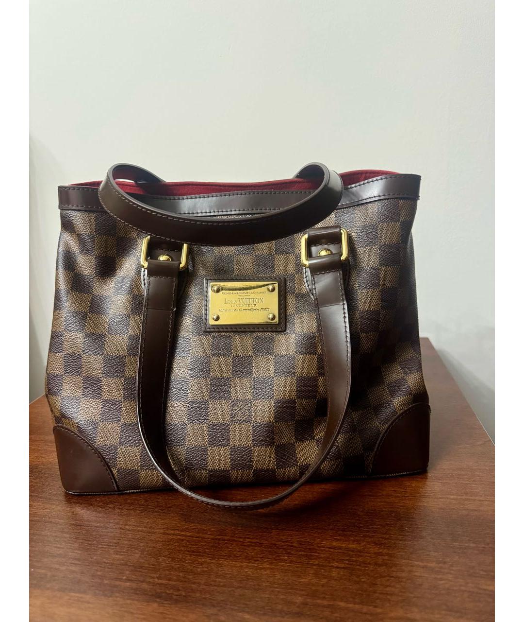 LOUIS VUITTON Коричневая кожаная сумка тоут, фото 2