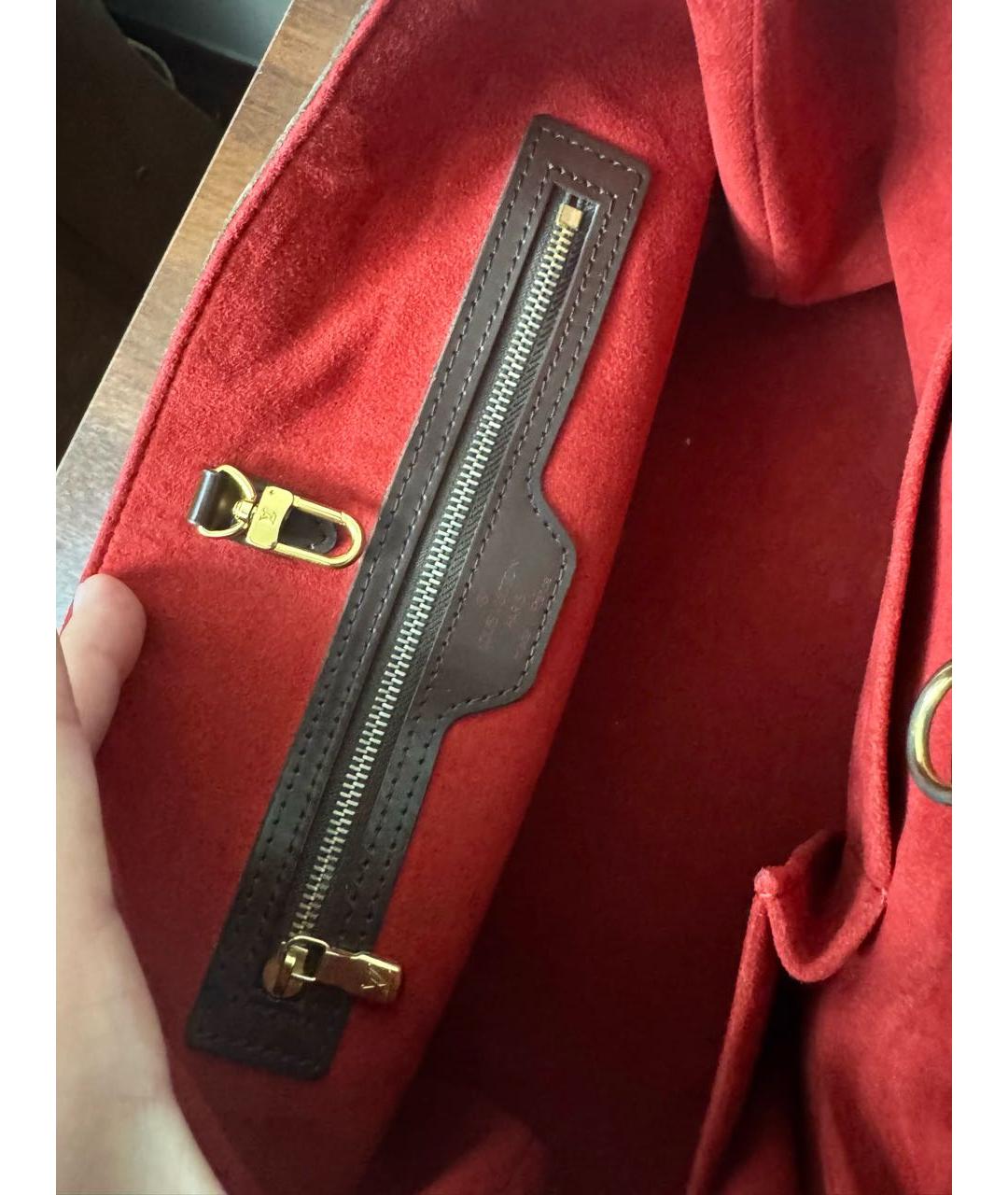 LOUIS VUITTON Коричневая кожаная сумка тоут, фото 5