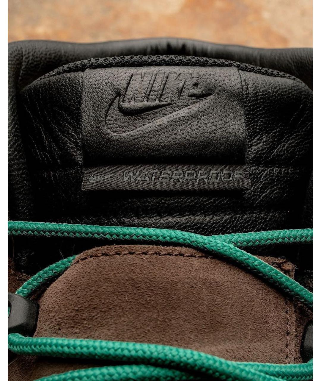 NIKE Коричневые кожаные высокие кроссовки / кеды, фото 8