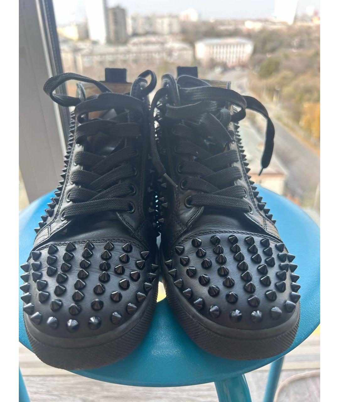CHRISTIAN LOUBOUTIN Черные кожаные кеды, фото 2