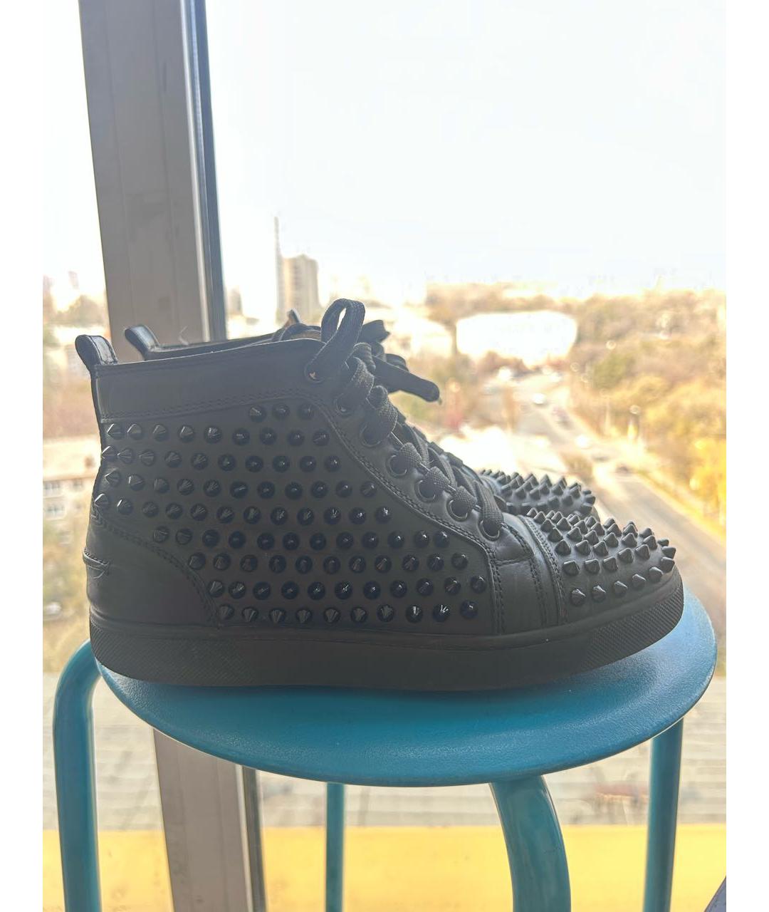CHRISTIAN LOUBOUTIN Черные кожаные кеды, фото 5