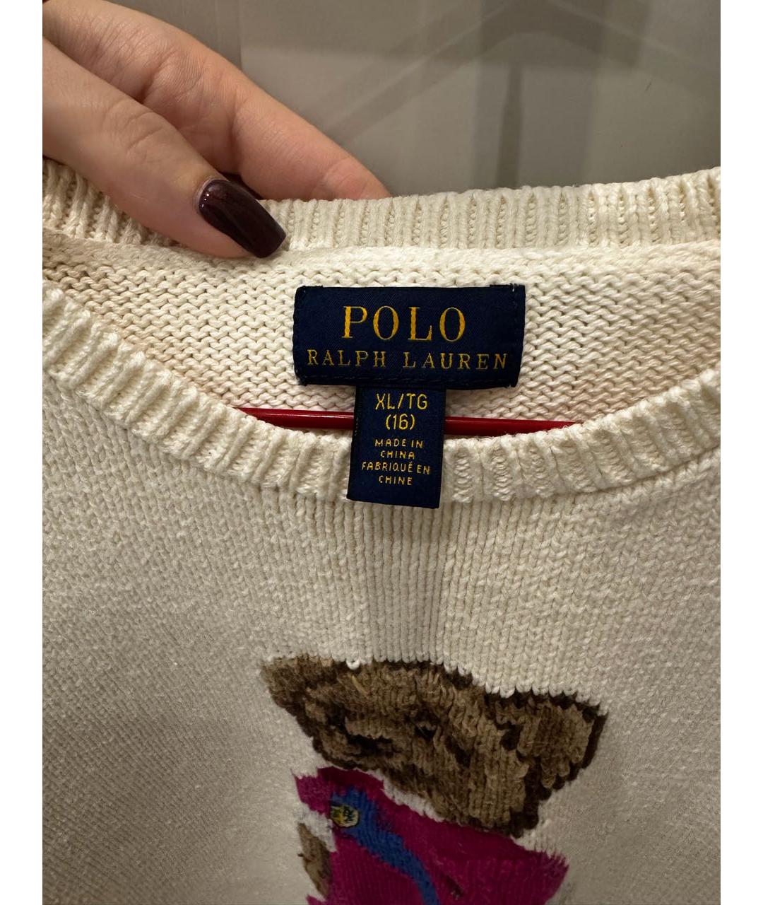 RALPH LAUREN Бежевый хлопковый джемпер / свитер, фото 3