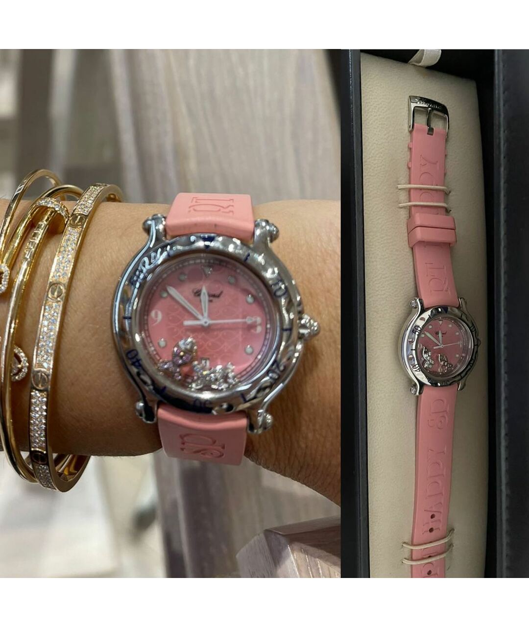 CHOPARD Розовые металлические часы, фото 8