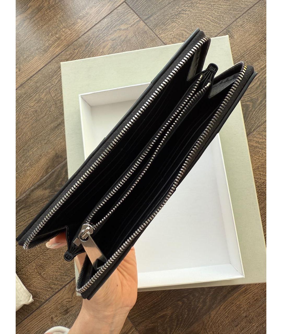 BOTTEGA VENETA Черный кожаный кошелек, фото 7