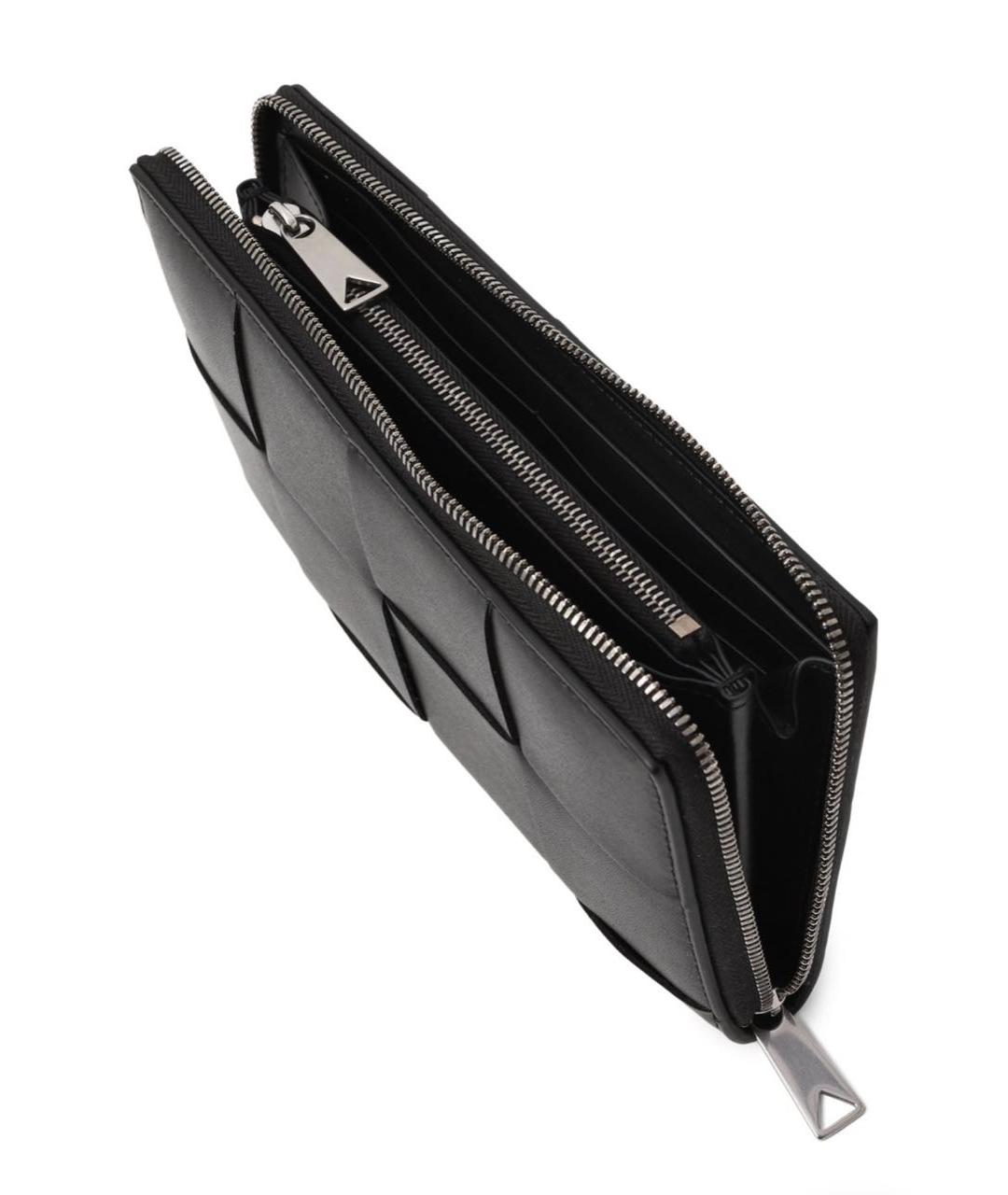 BOTTEGA VENETA Черный кожаный кошелек, фото 3