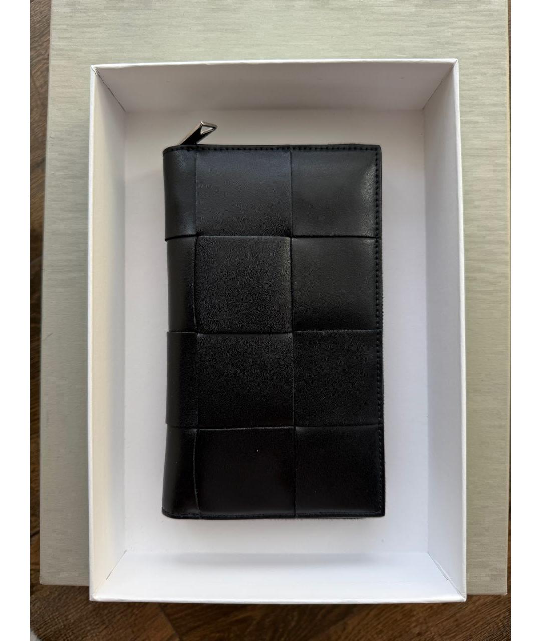 BOTTEGA VENETA Черный кожаный кошелек, фото 4