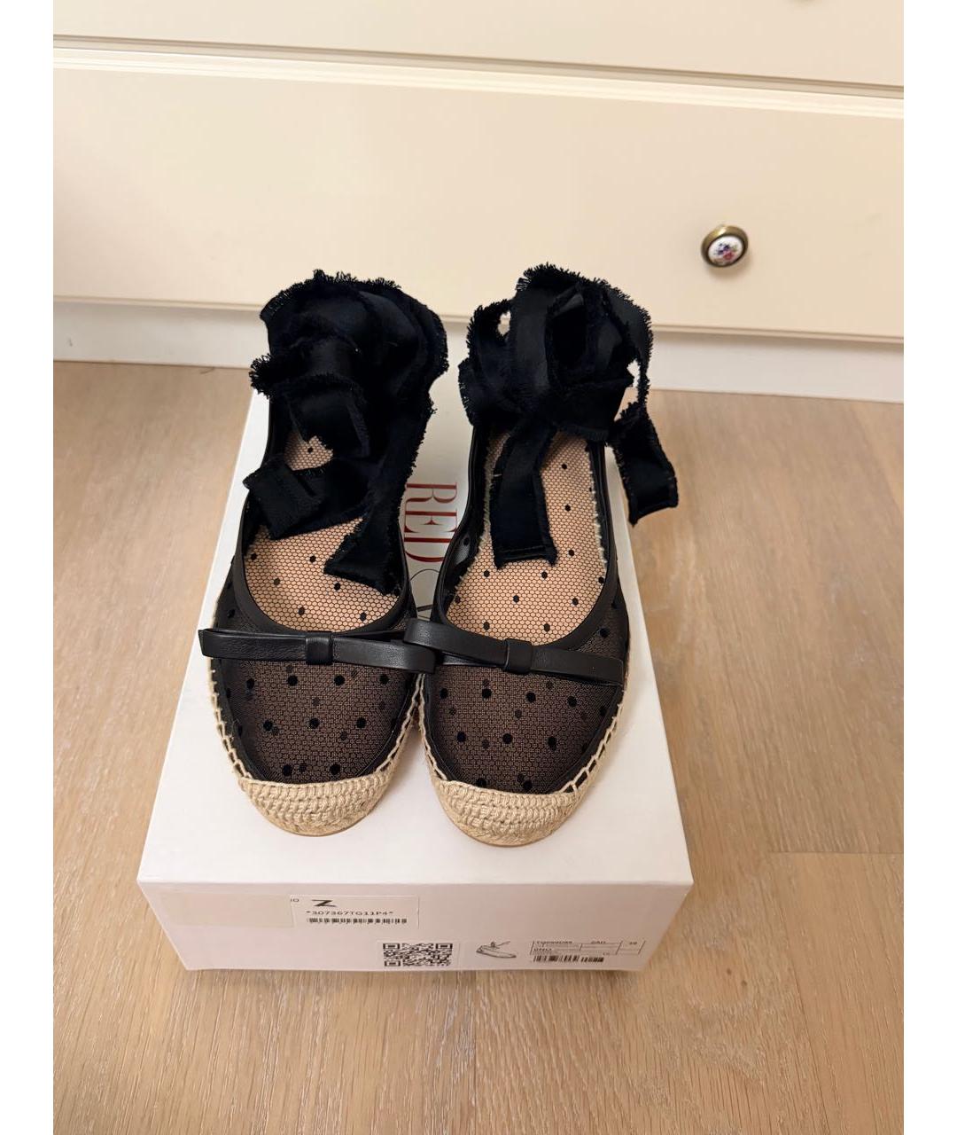 RED VALENTINO Черные текстильные балетки, фото 6