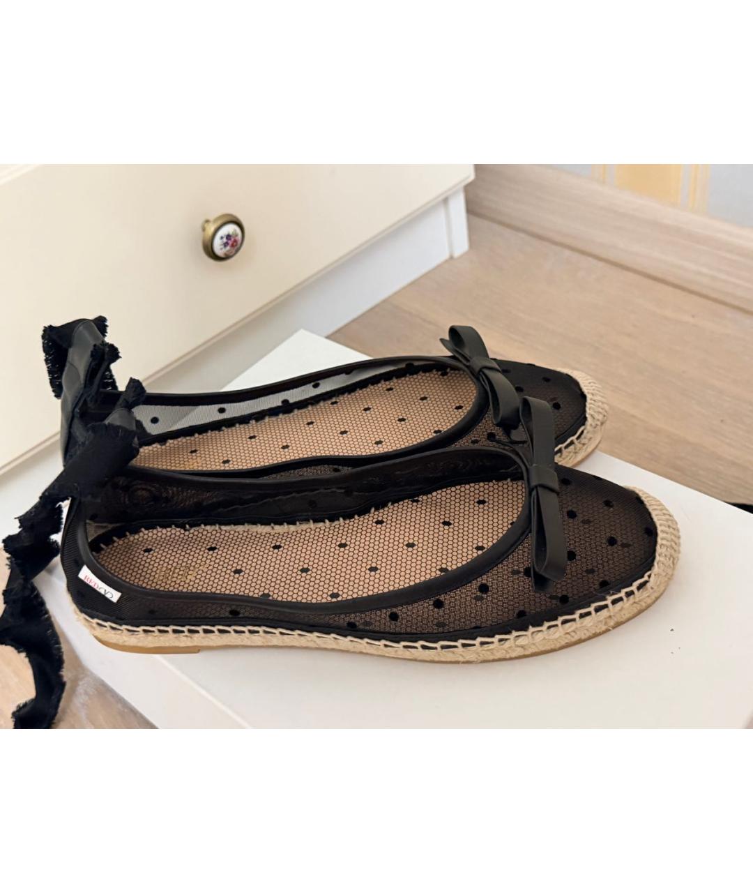 RED VALENTINO Черные текстильные балетки, фото 7