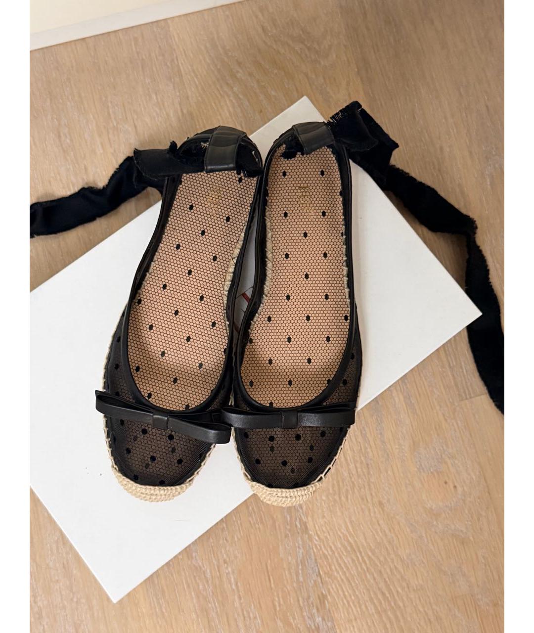RED VALENTINO Черные текстильные балетки, фото 2