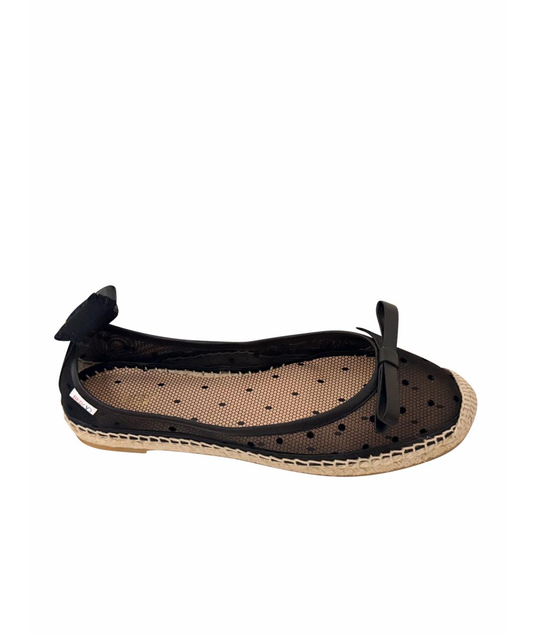 RED VALENTINO Черные текстильные балетки, фото 1
