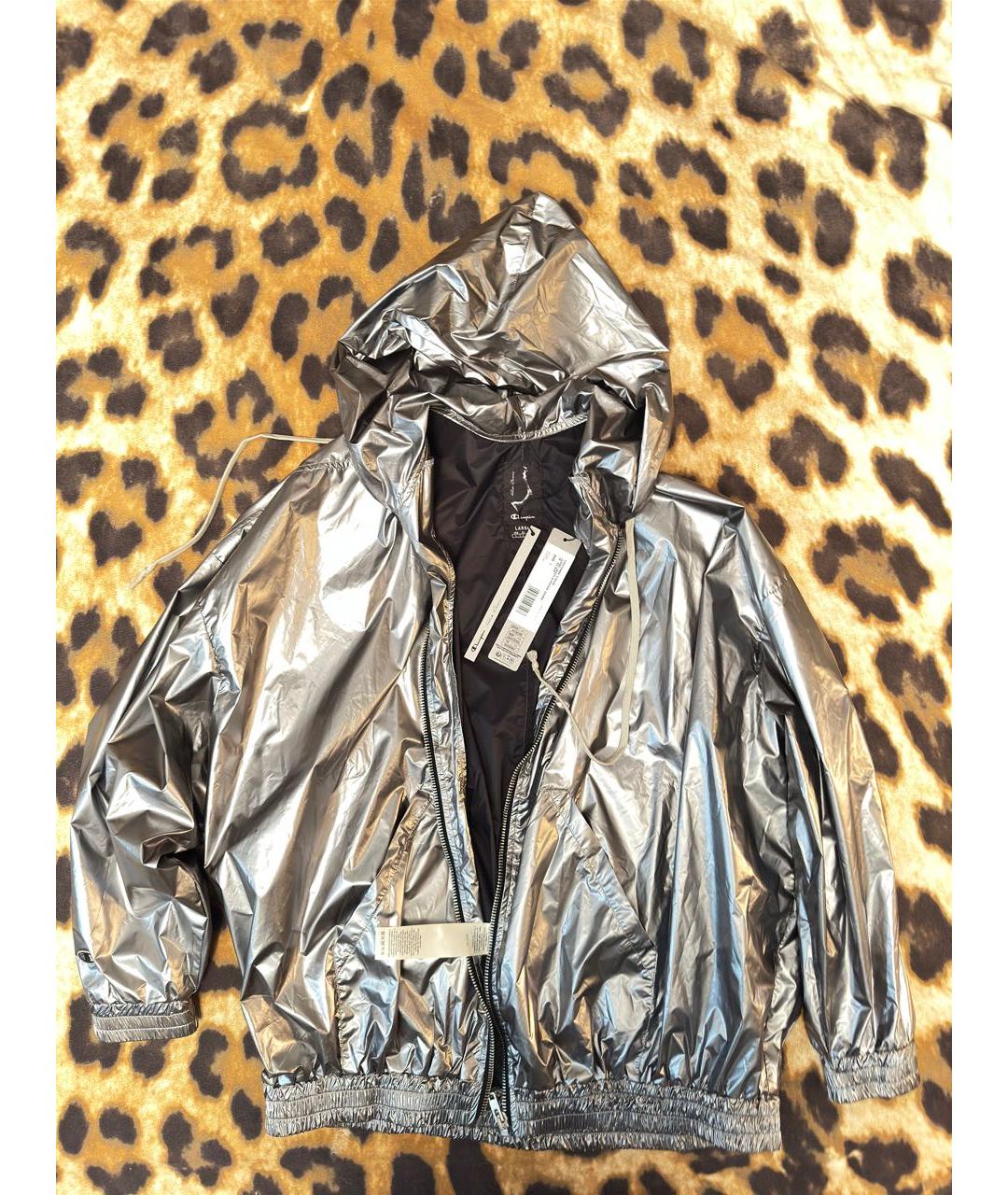 RICK OWENS Серебряная синтетическая куртка, фото 3