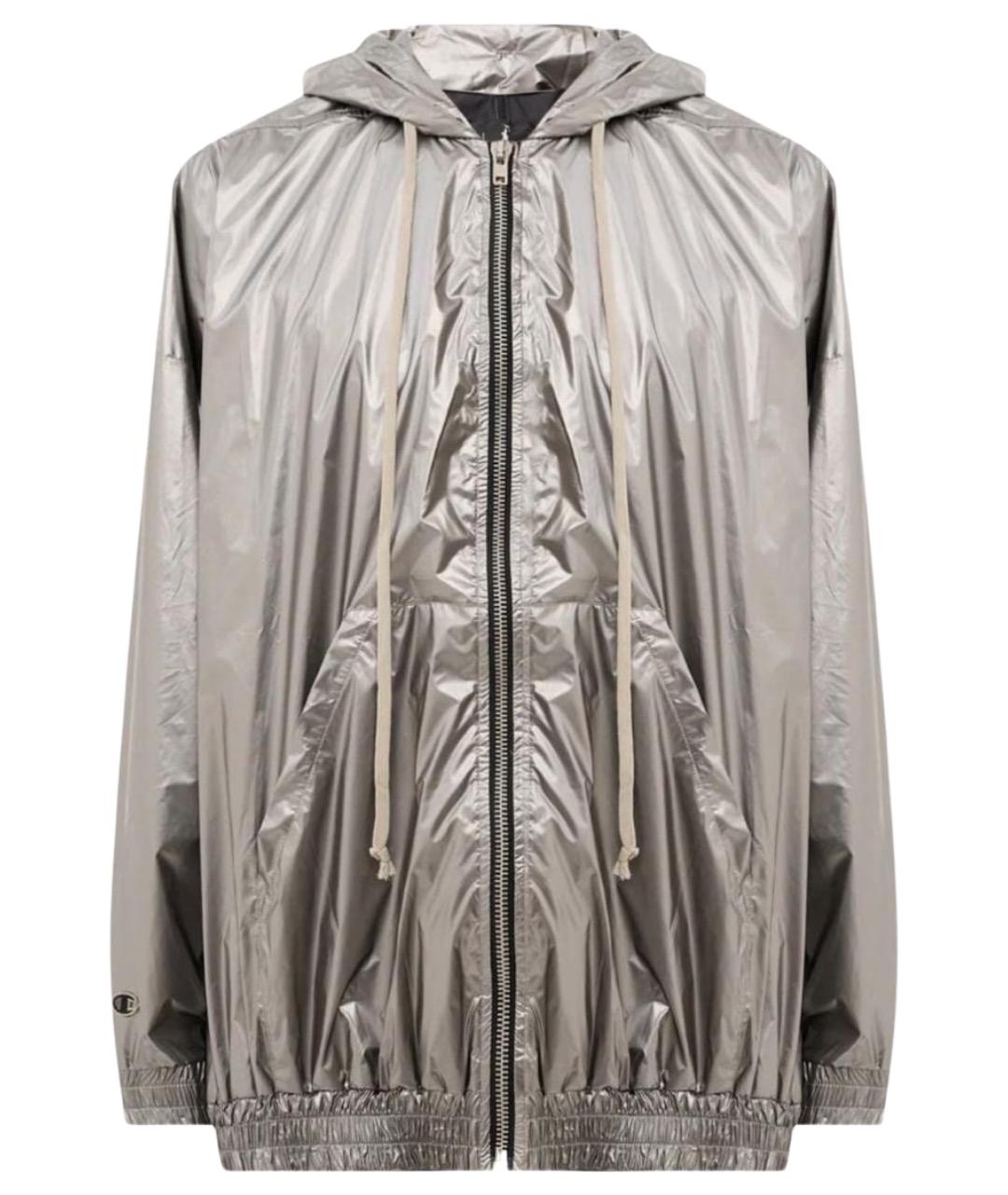 RICK OWENS Серебряная синтетическая куртка, фото 1