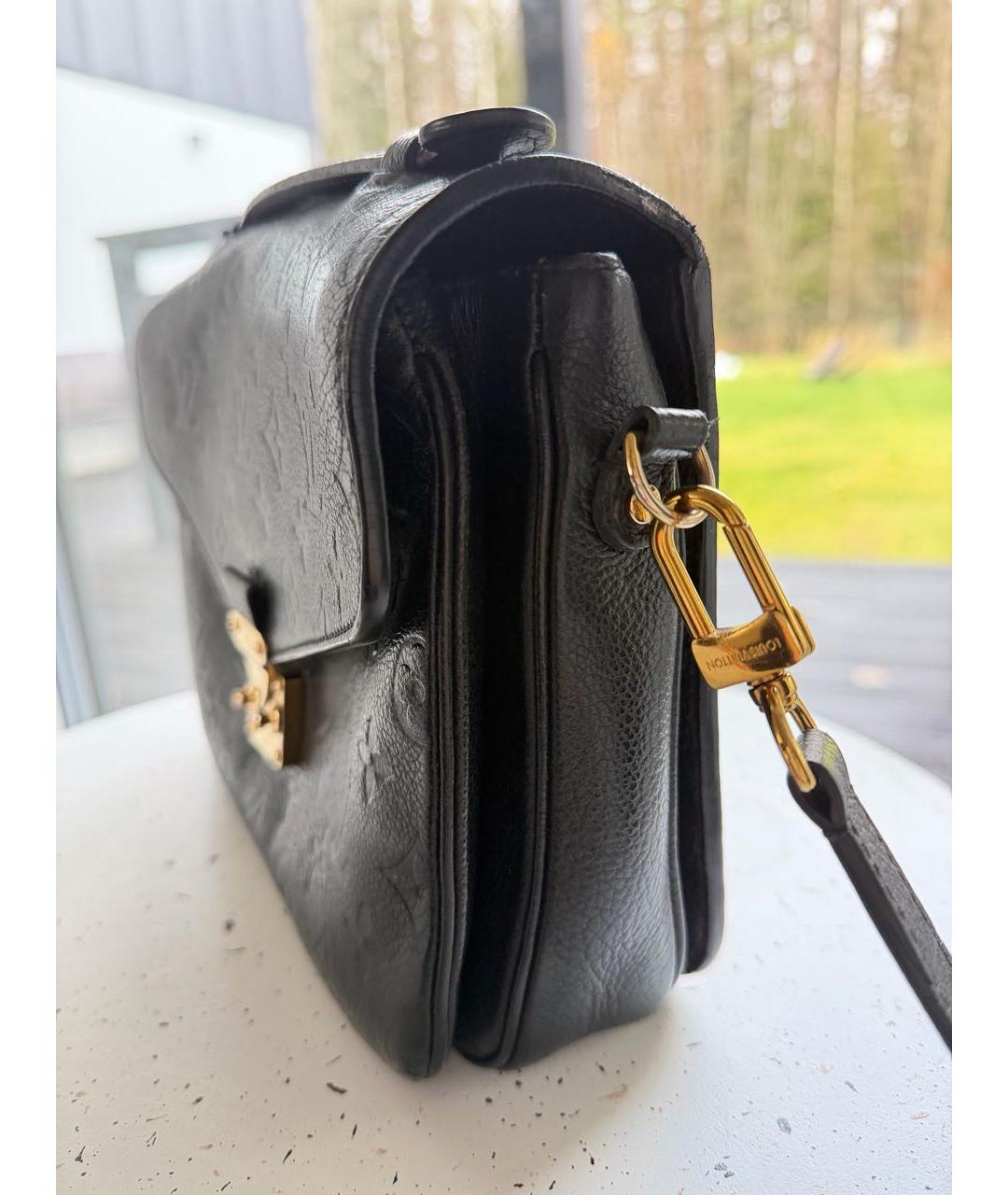 LOUIS VUITTON Черная кожаная сумка через плечо, фото 6