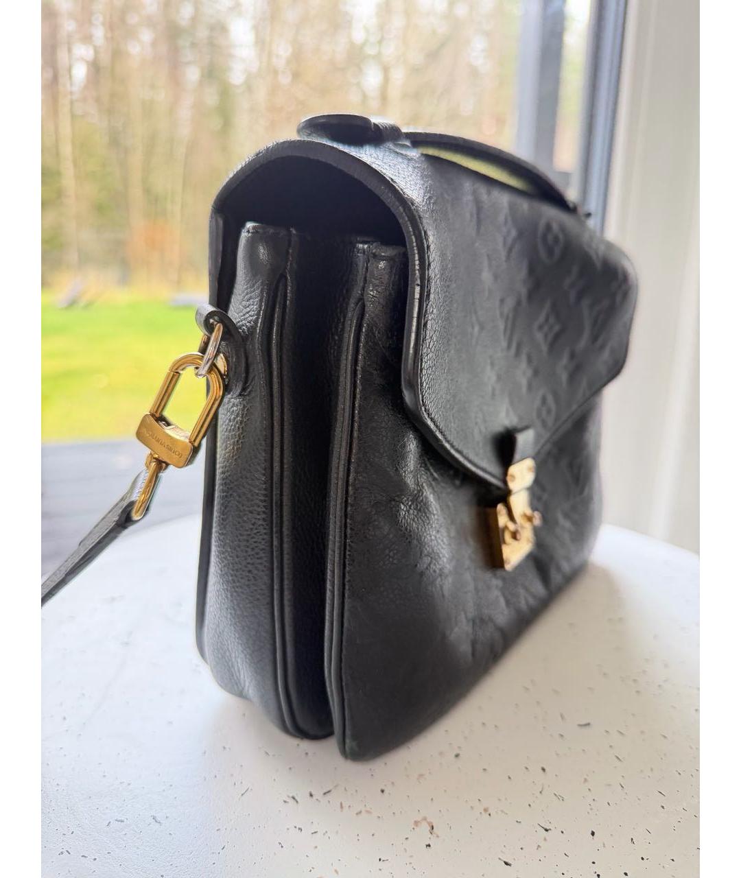 LOUIS VUITTON Черная кожаная сумка через плечо, фото 2