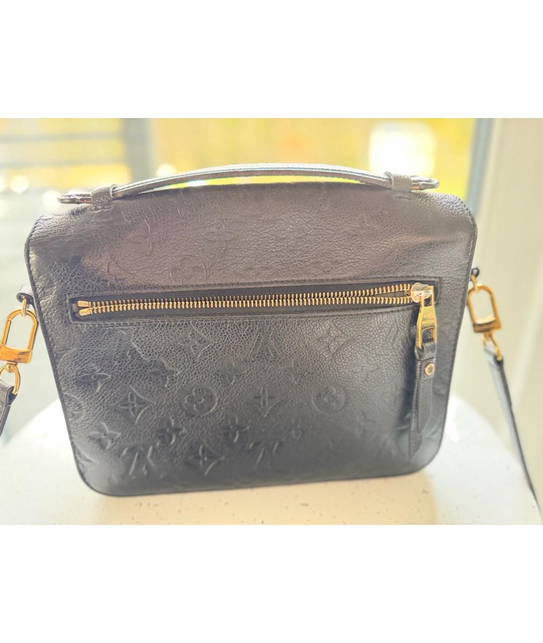 LOUIS VUITTON Черная кожаная сумка через плечо, фото 3