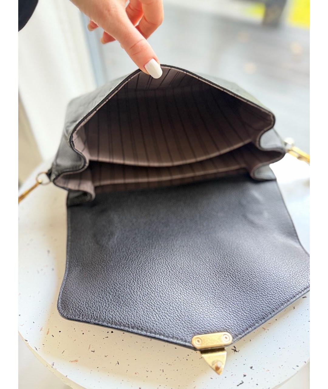 LOUIS VUITTON Черная кожаная сумка через плечо, фото 8