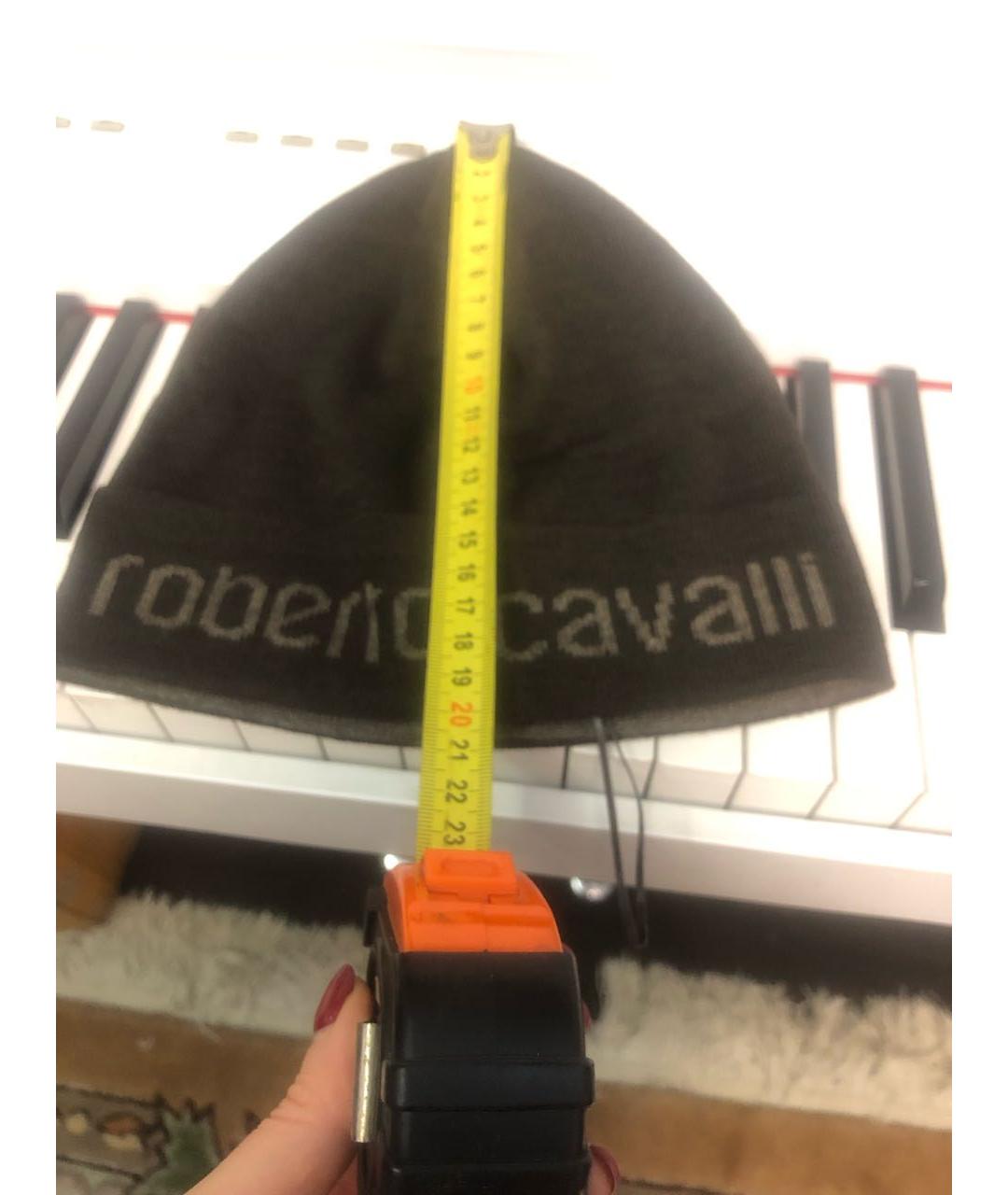 ROBERTO CAVALLI Коричневая шерстяная шапка, фото 7