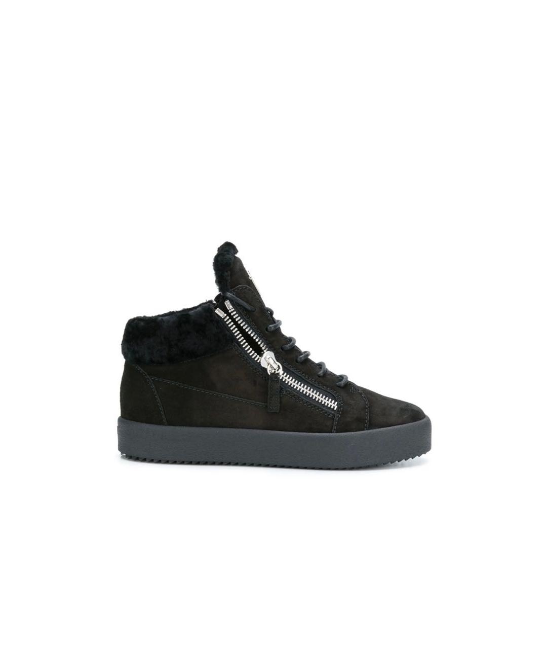 GIUSEPPE ZANOTTI DESIGN Черные замшевые кеды, фото 1