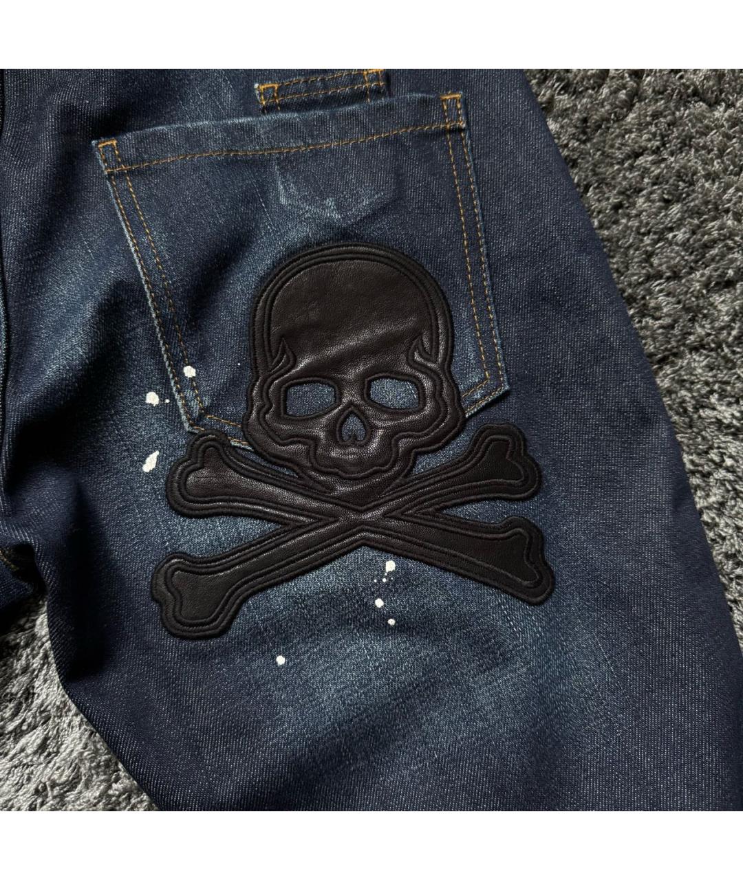PHILIPP PLEIN Темно-синие хлопковые джинсы скинни, фото 6