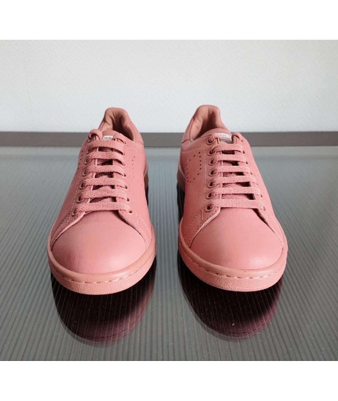 ADIDAS X RAF SIMONS Розовые кожаные высокие кроссовки / кеды, фото 2