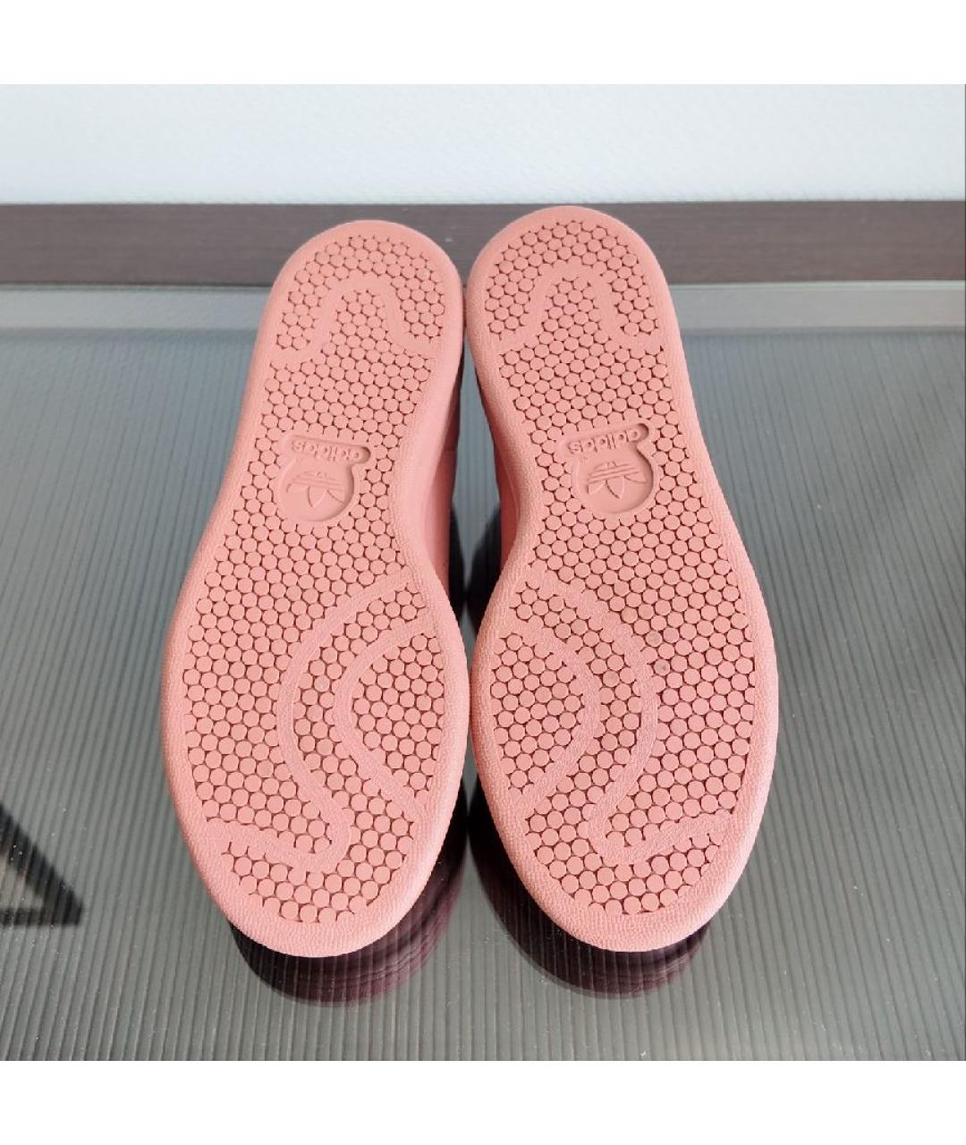 ADIDAS X RAF SIMONS Розовые кожаные высокие кроссовки / кеды, фото 3