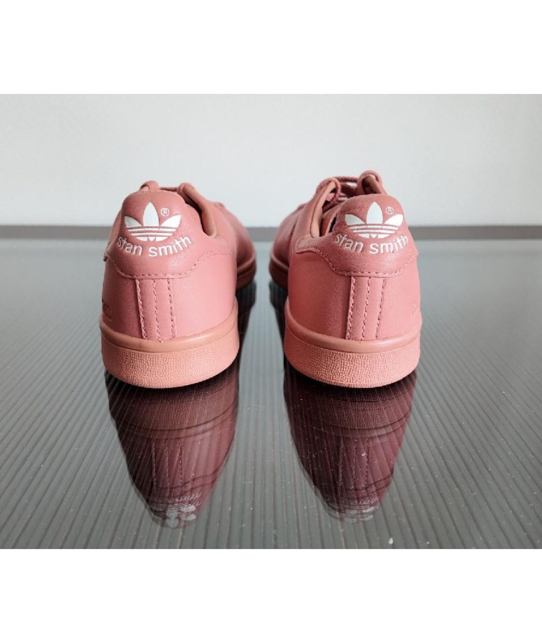ADIDAS X RAF SIMONS Розовые кожаные высокие кроссовки / кеды, фото 4