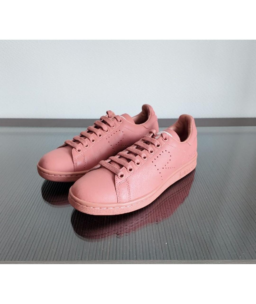 ADIDAS X RAF SIMONS Розовые кожаные высокие кроссовки / кеды, фото 5