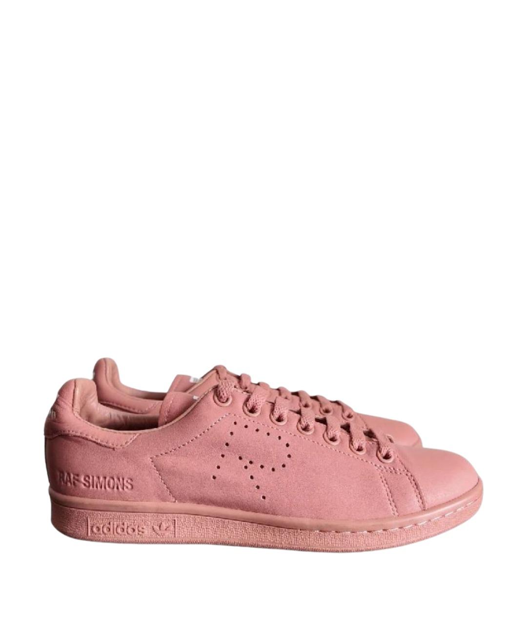 ADIDAS X RAF SIMONS Розовые кожаные высокие кроссовки / кеды, фото 1