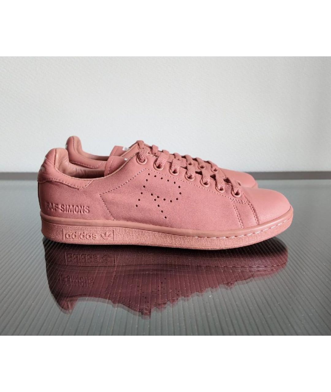 ADIDAS X RAF SIMONS Розовые кожаные высокие кроссовки / кеды, фото 6