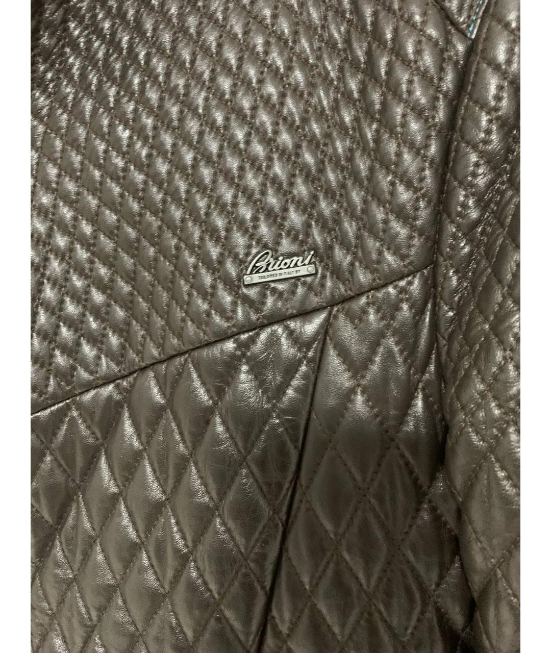 BRIONI Коричневая кожаная куртка, фото 4