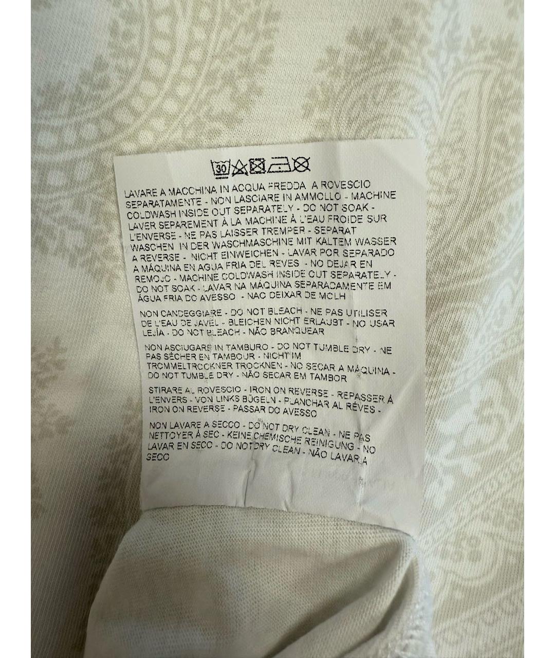 ETRO Белая хлопковая футболка, фото 5