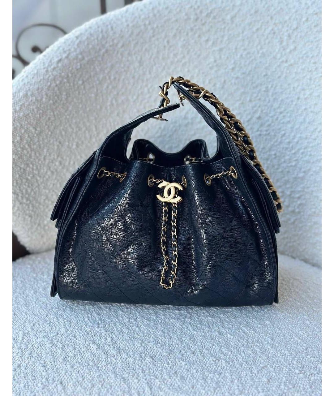 CHANEL Черная кожаная сумка тоут, фото 3