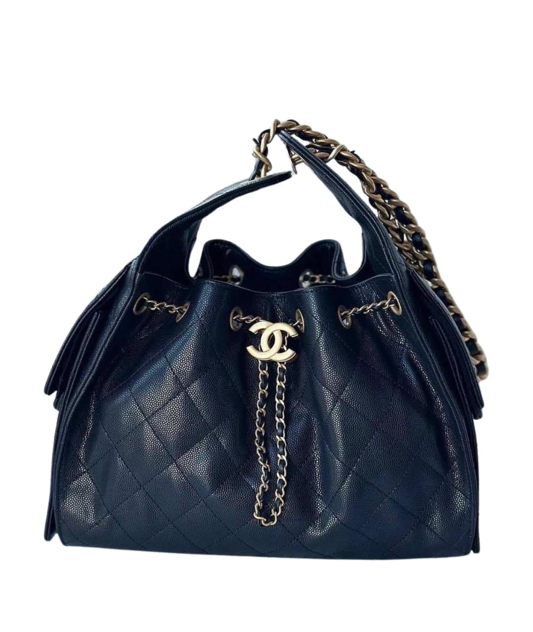 CHANEL Черная кожаная сумка тоут, фото 1