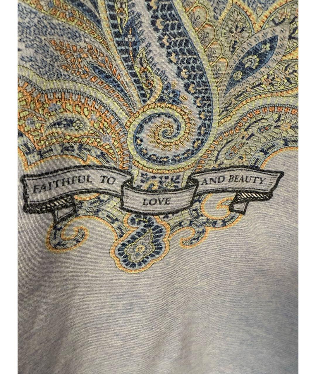 ETRO Голубая хлопковая футболка, фото 7