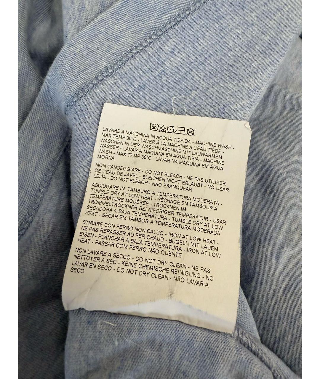 ETRO Голубая хлопковая футболка, фото 5