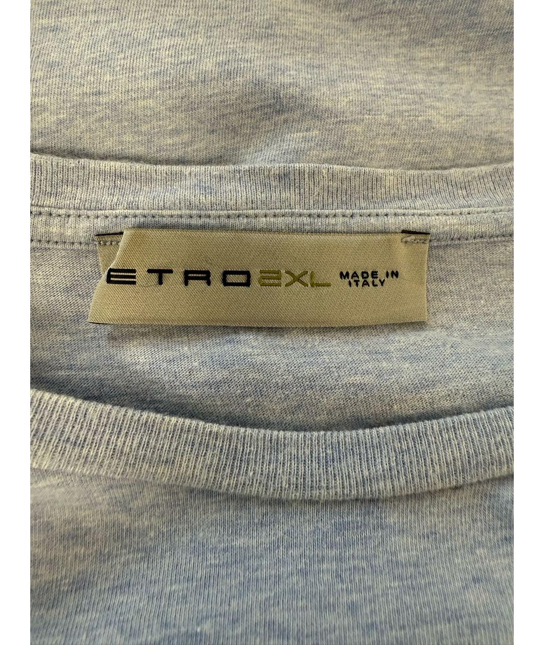 ETRO Голубая хлопковая футболка, фото 3
